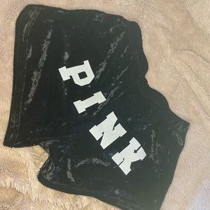 Pink velvet shorts